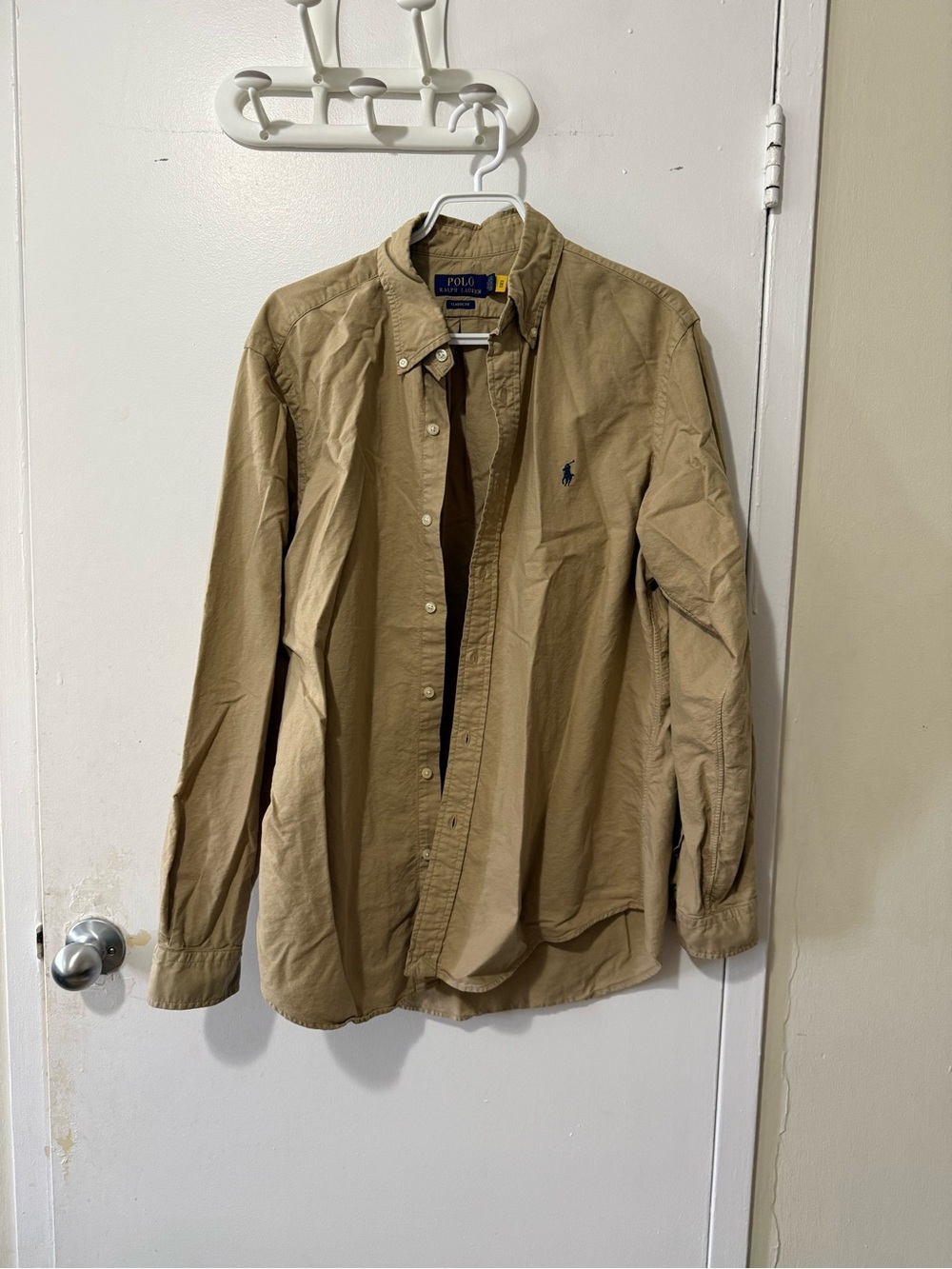 Ralph Lauren Men's Lightweight Button-Down Shirt Jacket in Khaki
